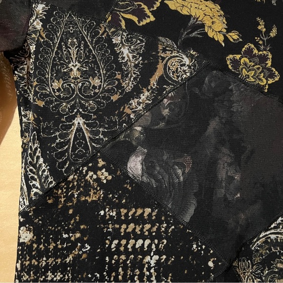 Fuzzi Jean Paul Gaultier Patchwork Mesh Top Long Sleeve Y2K Indie Sleaze Size XS - Picture 5 of 10